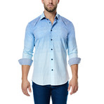 Aztec Ombre Long-Sleeve Button-Up // Blue (S)