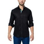 Luxor Fluo Paint Dress Shirt // Black (XL)