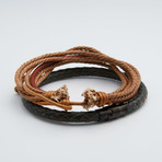 Paired Leather Bracelet Set