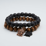 Buddha Wood Bracelet Set