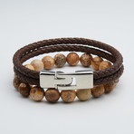 Natural Stone Leather Bracelet Set