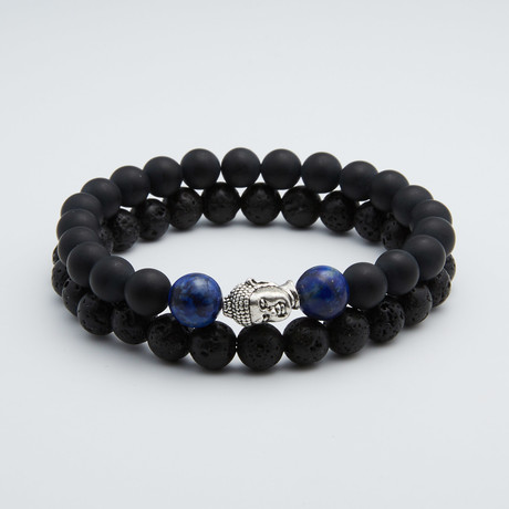 Lava Rock + Onyx Buddha Set