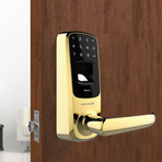 Ultraloq UL3 BT Bluetooth Enabled Fingerprint + Touchscreen Smart Lever Lock // Gold