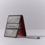 Slim Money Clip // Charcoal + Red