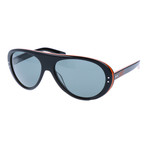 Thick Bridge Rounded Sunglasses // Black + Grey + Orange