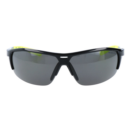 Angled Sport Sunglasses // Black + Neon Yellow