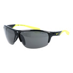 Angled Sport Sunglasses // Black + Neon Yellow