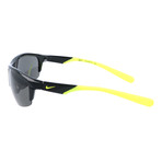 Angled Sport Sunglasses // Black + Neon Yellow