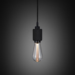 HEAVY METAL Lighting Fixture + Bulb // Matte Black (Gold Bulb)