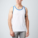 Premium Jersey Tank // White + Blue (M)