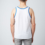 Premium Jersey Tank // White + Blue (M)