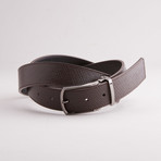 Textured Traditional Style Belt // Brown (42" Waist)