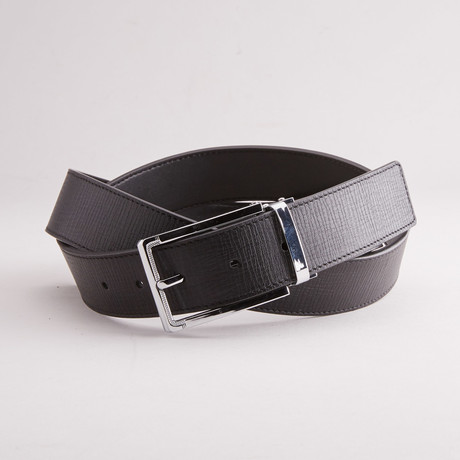 Textured Traditional Style Belt // Black (43" Waist)