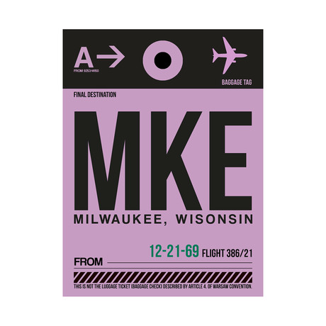 MKE Milwaukee Luggage Tag