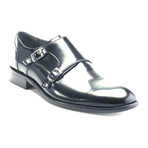 Double Monk Strap Shoe // Black (Euro: 43)