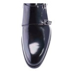 Double Monk Strap Shoe // Black (Euro: 43)