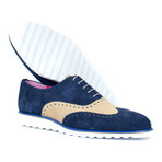 Brogue // Navy + Beige (US: 8)