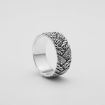925 Solid Braided Bead Ring (Size: 9)