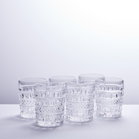 Vintage Crystal Whiskey Glasses // Set of 6