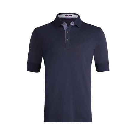 Johnby Solid Short-Sleeve Polo Shirt // Navy (L)