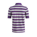 Studley Stripe Short-Sleeve Polo Shirt // Purple (L)