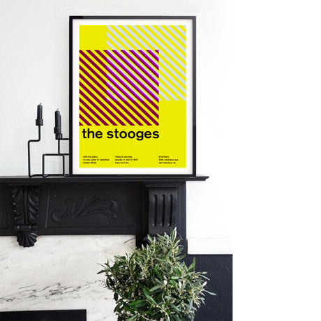 The Stooges 1974 // Yellow (Paper Print: 16"W x 22"H)
