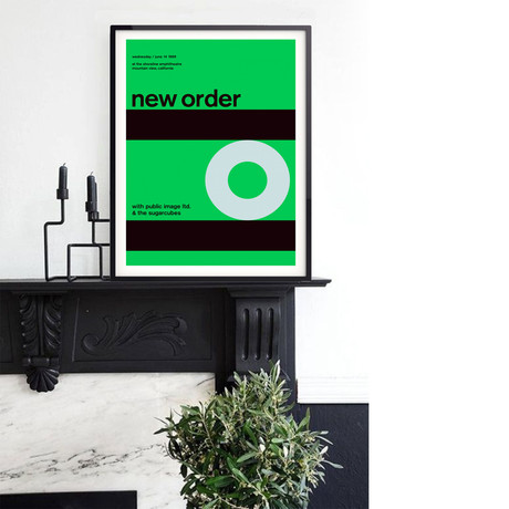 New Order 1989 // Green (Paper Print: 16"W x 22"H)