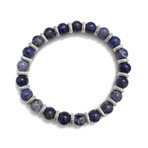 The Modern Man Bracelet Stack // Blue Sodalite + Matte Black Onyx + Blue CZ Diamond (Petite)