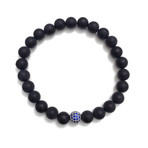 The Modern Man Bracelet Stack // Blue Sodalite + Matte Black Onyx + Blue CZ Diamond (Petite)