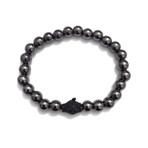 The Black Panther Bracelet Stack // Hematite + Lava (Petite)