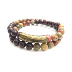 The Adventurer Bracelet Wrap // Bloodstone + Picasso Jasper (Petite)