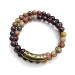 The Adventurer Bracelet Wrap // Bloodstone + Picasso Jasper (Petite)