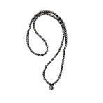 Wrap Necklace + Bracelet 2-In-1 // Hematite + Black Onyx + Yin + Yang Medallion (28")