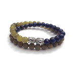 The Seeker Bracelet Wrap // Lapis + Tigerskin Jasper + Green Jade (Petite)