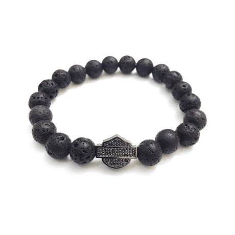 Easy Rider Bracelet // Lava Stone + Harley (Petite)