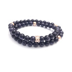 The Quintessential // Blue Goldstone + Rose Gold (Petite)