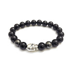 Skull Bracelet // Black Onyx + Hematite (Petite)