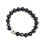 Skull Bracelet // Black Onyx + Hematite (Petite)