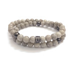 The Quintessential // Grey Feldspar + Gunmetal Rhodium (Petite)