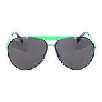 Thin Rim Colorblocked Aviator // Black + Green