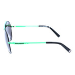 Thin Rim Colorblocked Aviator // Black + Green