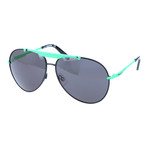 Thin Rim Colorblocked Aviator // Black + Green