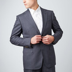 Pin Stripe Signoria Suit // Grey Purple (Euro: 52)