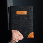 Classic iPad Sleeve // Grey + Tan (iPad 9.7 / Air)
