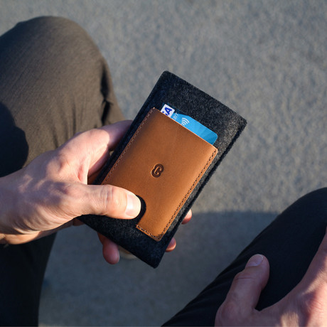 Card Wallet Sleeve // Grey + Tan (iPhone 6/6S/7)