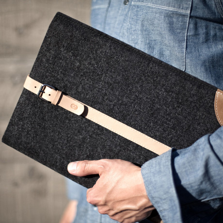 MacBook Sleeve // Grey + Natural (MacBook 12)