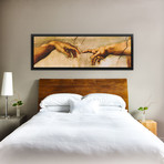 The Creation of Adam by Michelangelo (36"W x 12"D x 1.5"D)