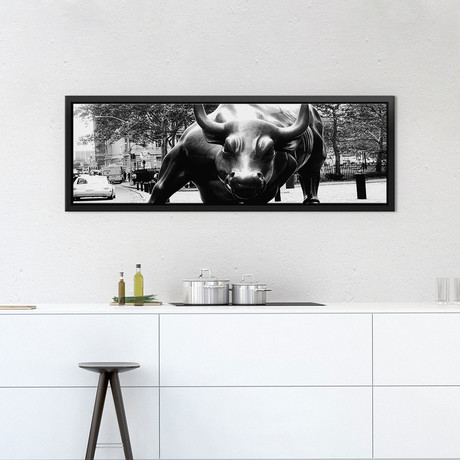 Wall Street Bull Close-up by Unknown Artist (36"W x 12"D x 1.5"D)