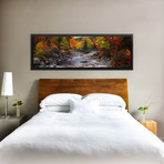 Stream with trees in a forest in autumn, Nova Scotia, Canada (36"W x 12"D x 1.5"D)