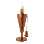 Anywhere Garden Torch // Outdoor Tabletop Cone // Hammered Copper
